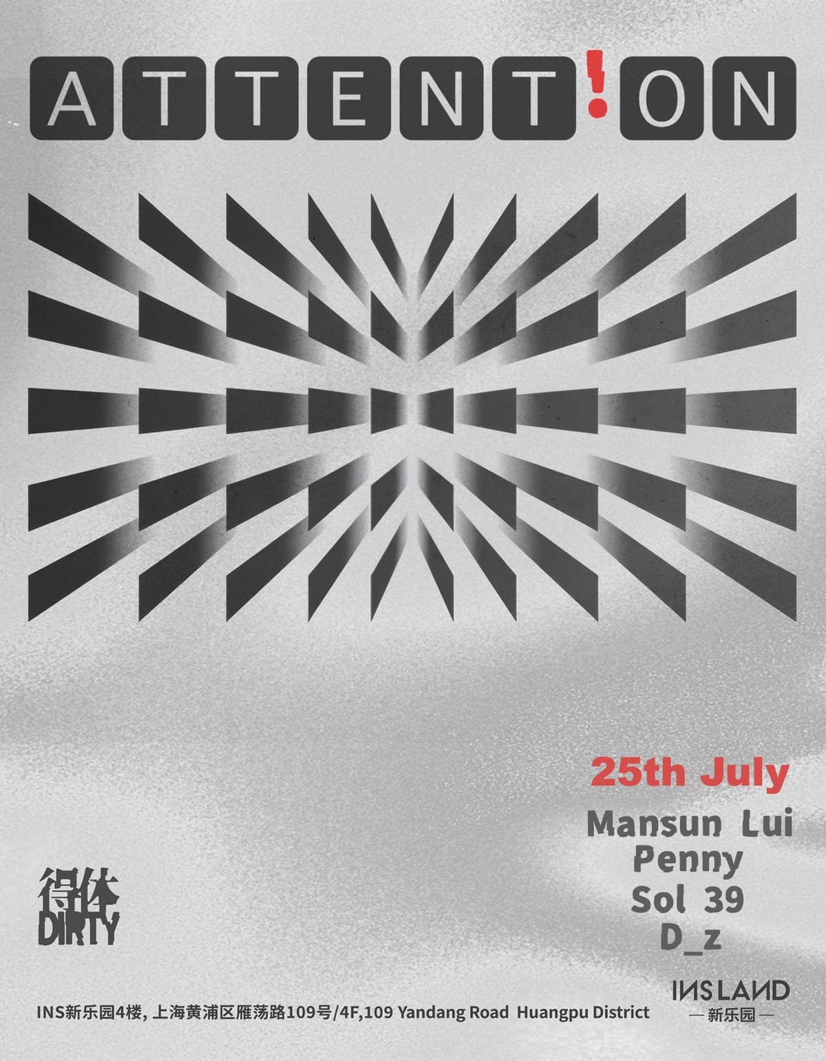ATTENT!ON event poster or Shanghai Rave Index preview