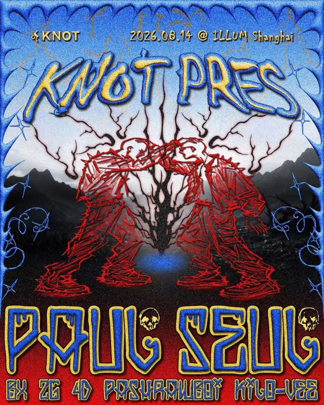 KNOT Pres. Paul Seul (Gabber, Hardcore, Trance, Club, Hyperpop) event poster or Shanghai Rave Index preview