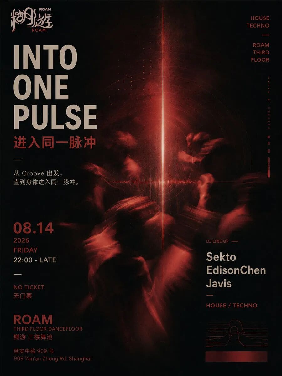 Into One Pulse / 进入同一脉冲 event poster or Shanghai Rave Index preview
