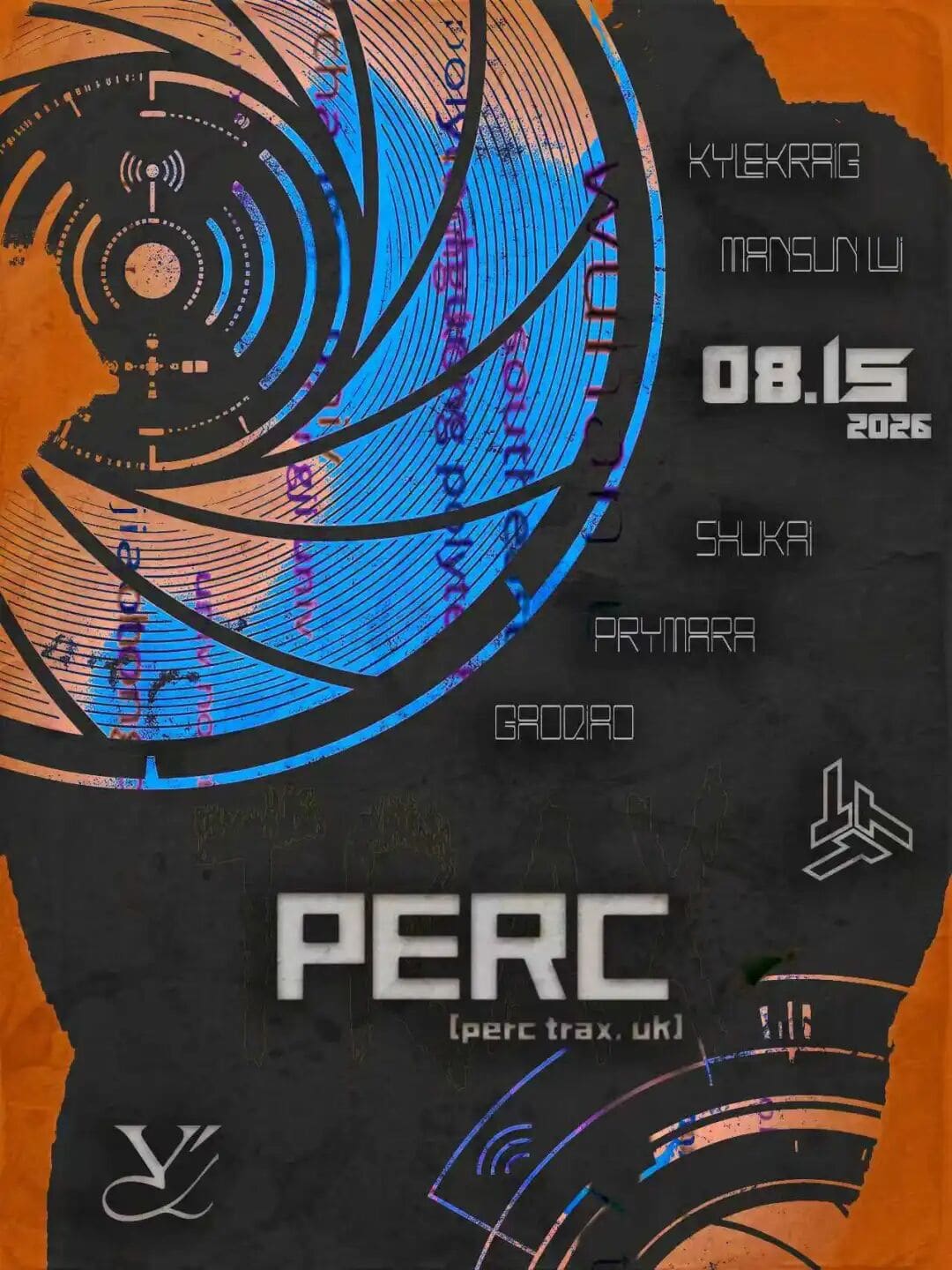 Perc x TURBO (Dark Techno) event poster or Shanghai Rave Index preview