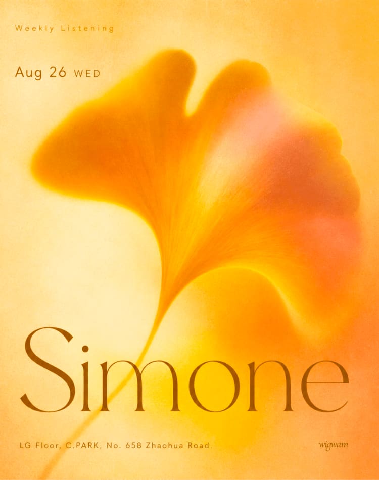 Weekly Listening with Simone event poster or Shanghai Rave Index preview
