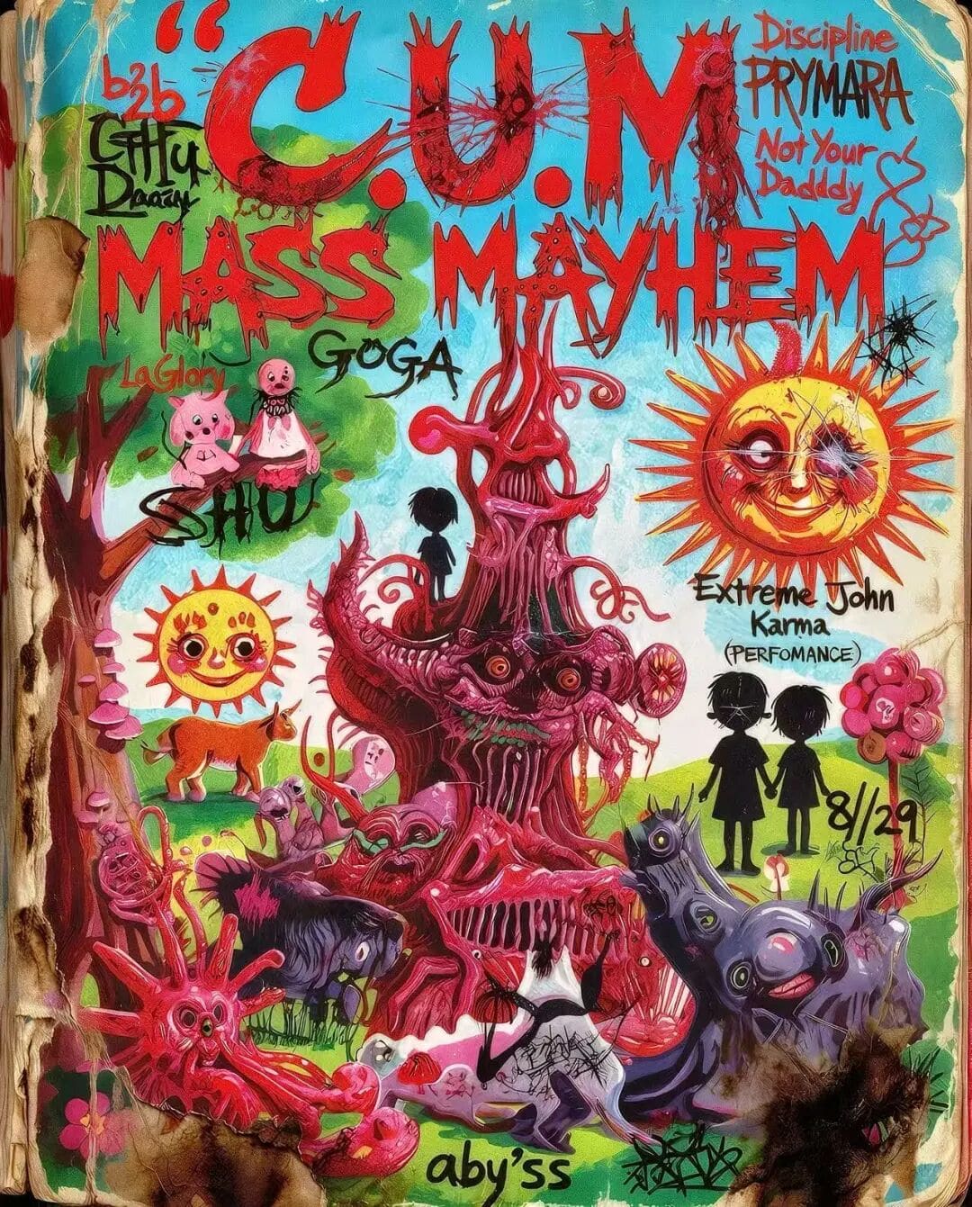 C.U.M MASS MAYHEM event poster or Shanghai Rave Index preview