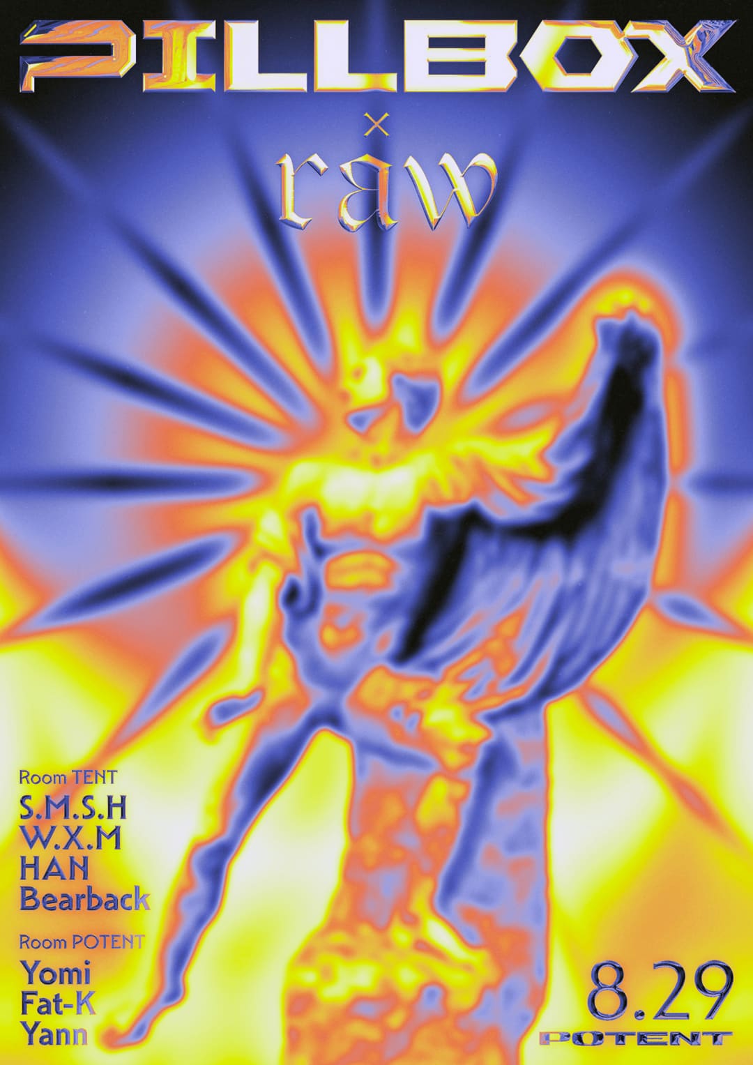 PILLBOX x raw event poster or Shanghai Rave Index preview