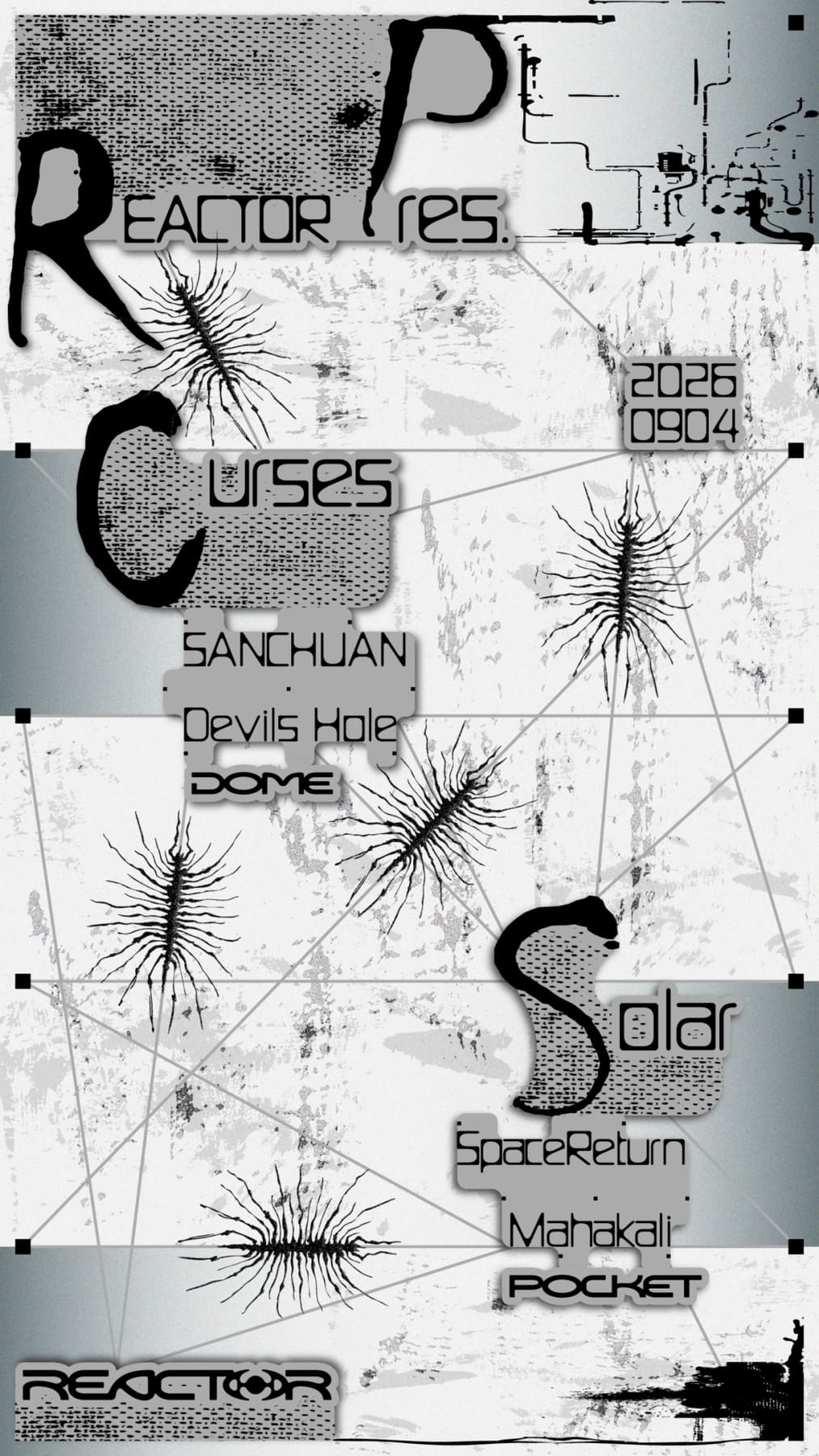 REACTOR Pres. Curses / Solar event poster or Shanghai Rave Index preview