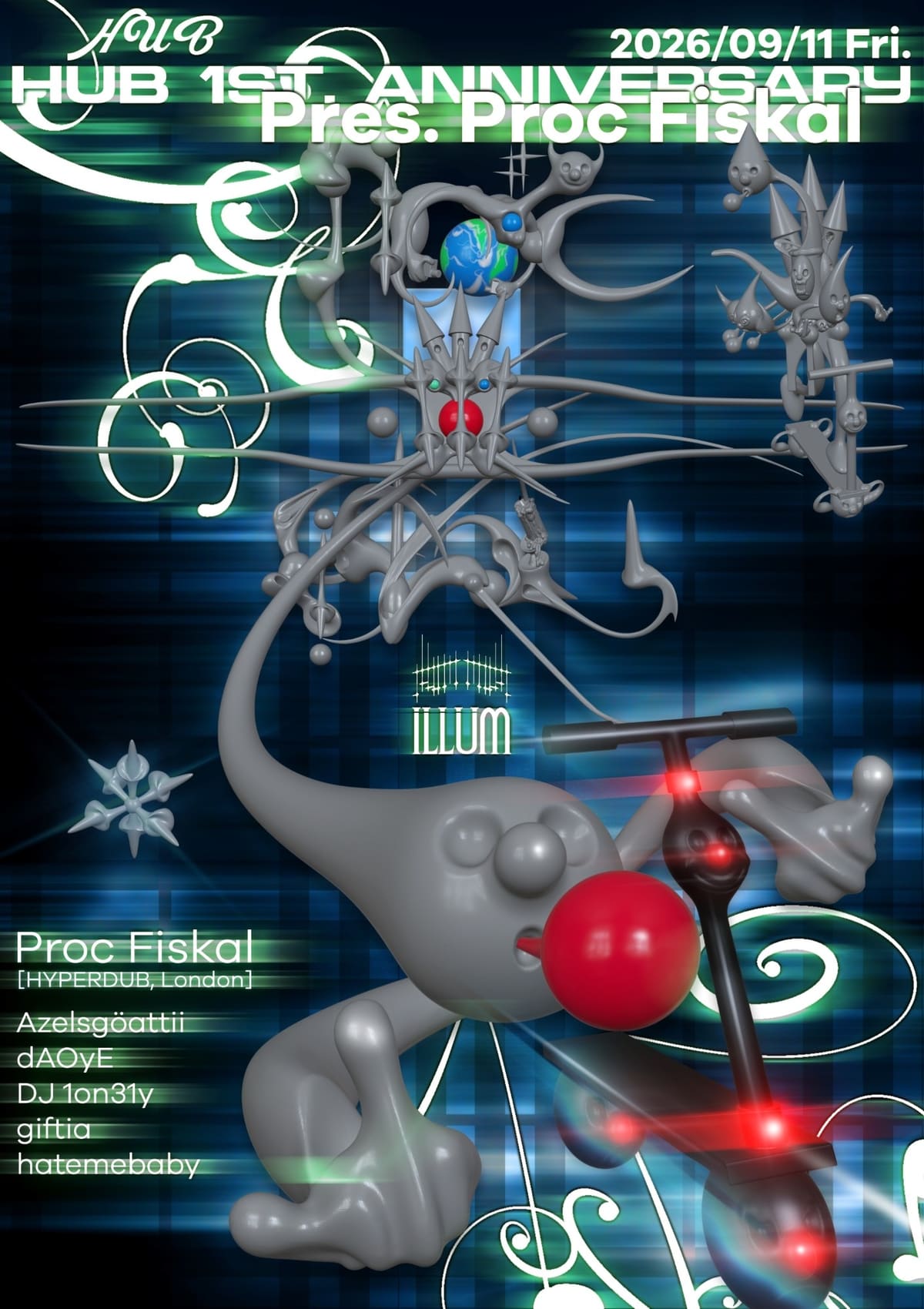 HUB 1st Anniversary: Proc Fiskal event poster or Shanghai Rave Index preview