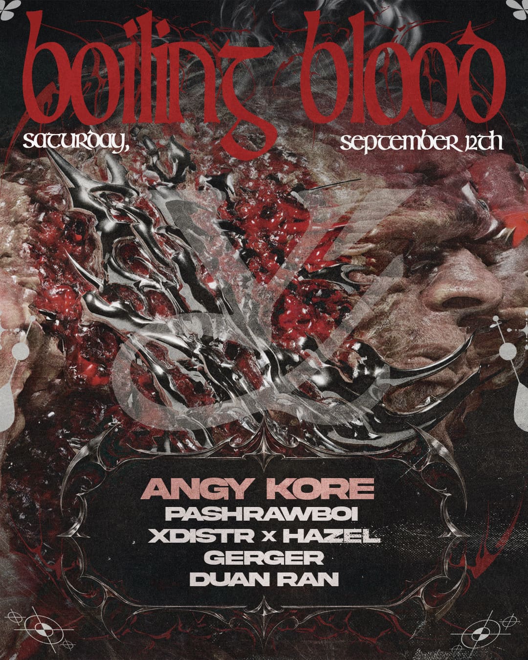 Boiling Blood w. AnGy KoRe event poster or Shanghai Rave Index preview