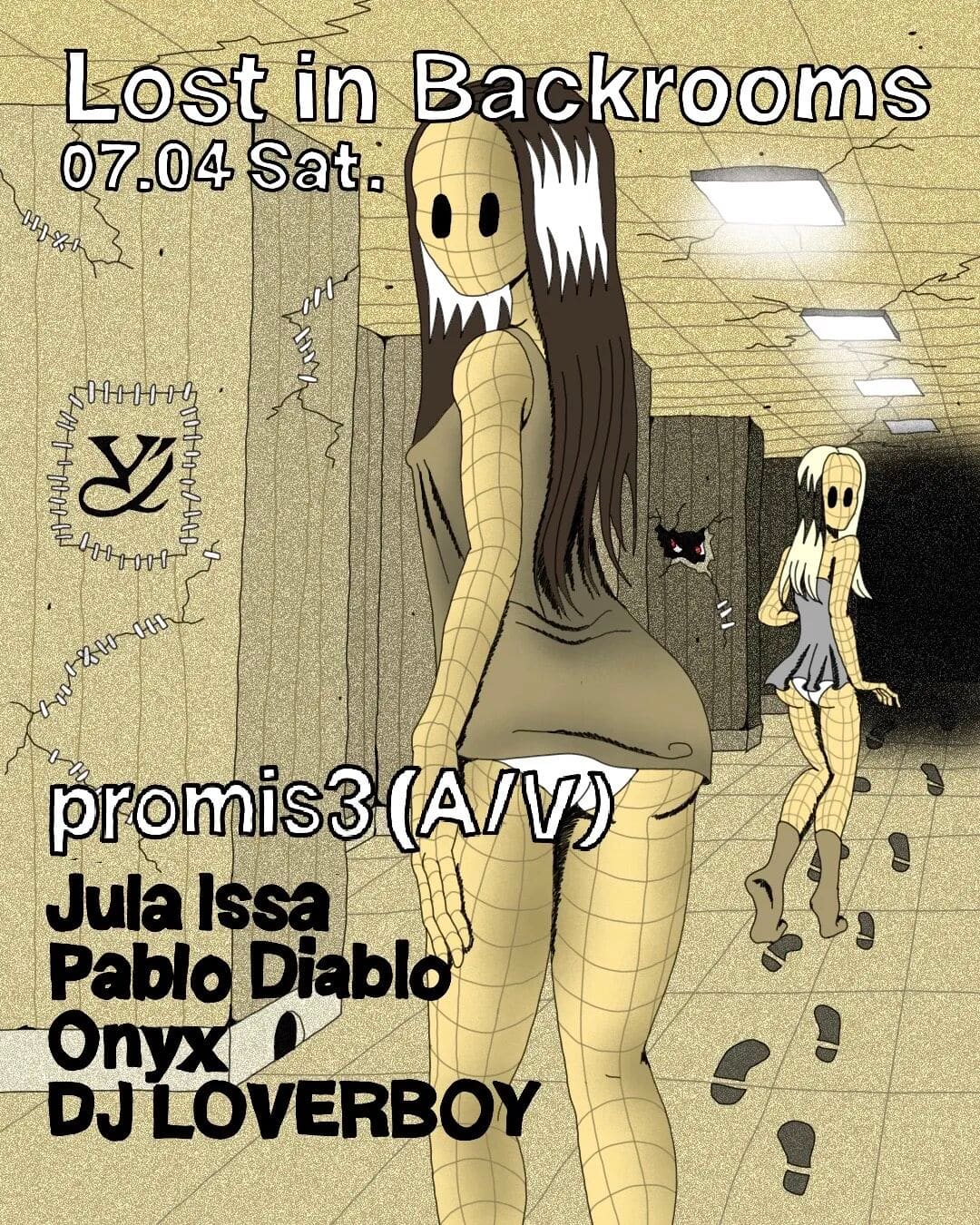 Lost in Backrooms w. Promis3 (A/V) event poster or Shanghai Rave Index preview