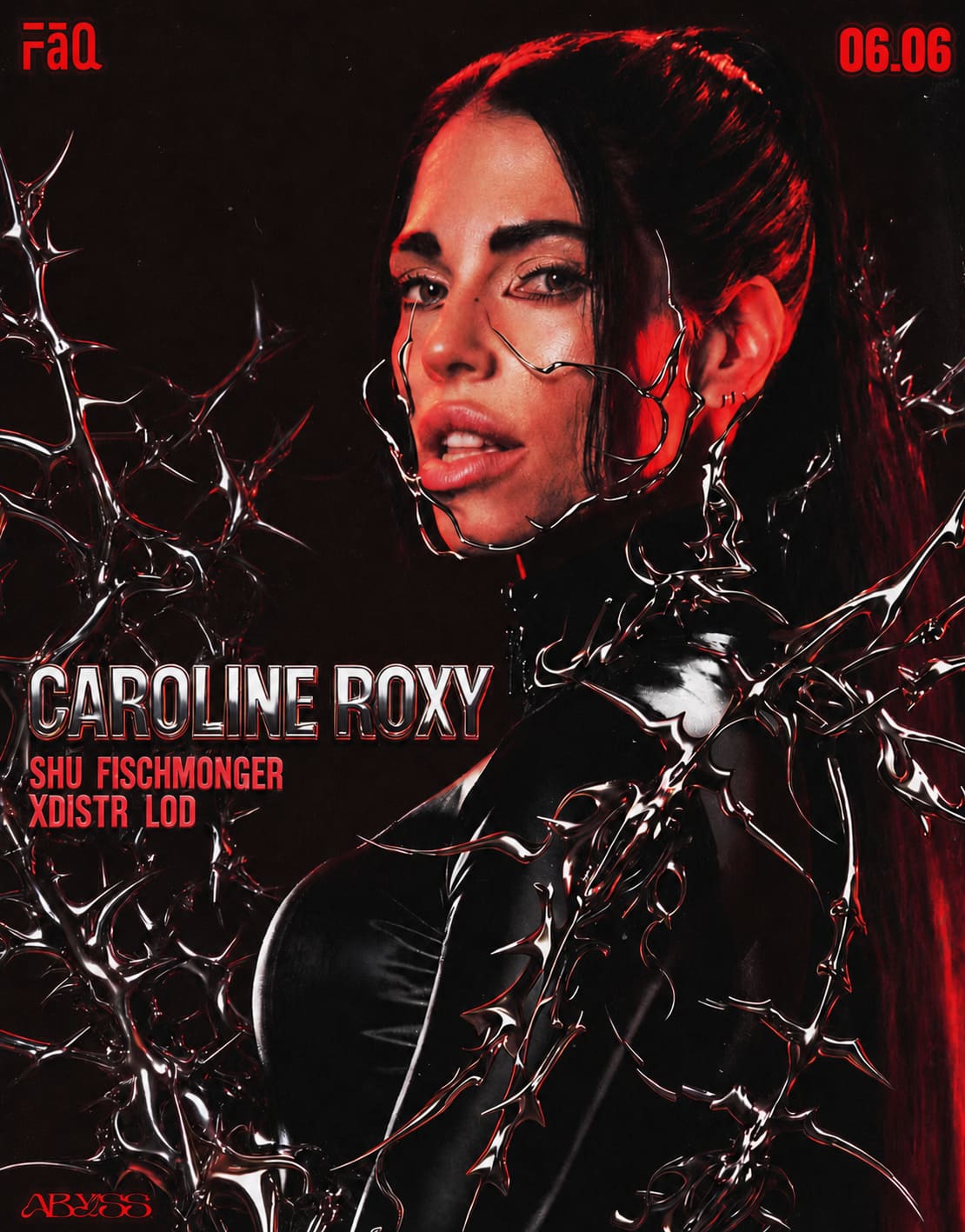 FaQ pres. Caroline Roxy event poster or Shanghai Rave Index preview