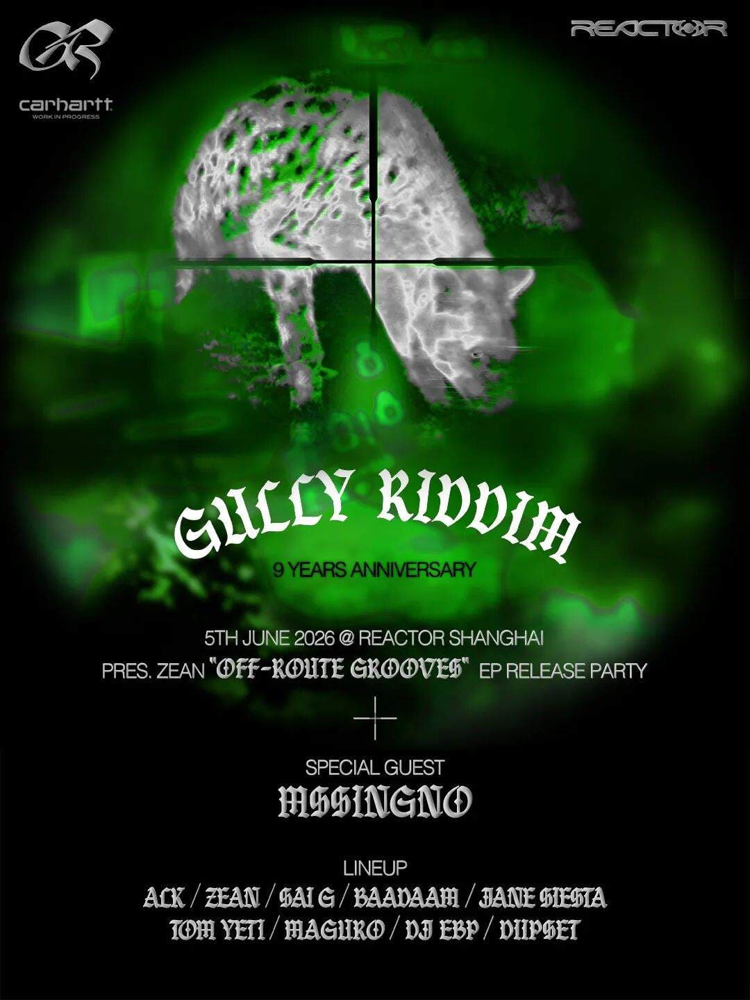 Gully Riddim 9 Year Anniversary pres. MssingNo event poster or Shanghai Rave Index preview