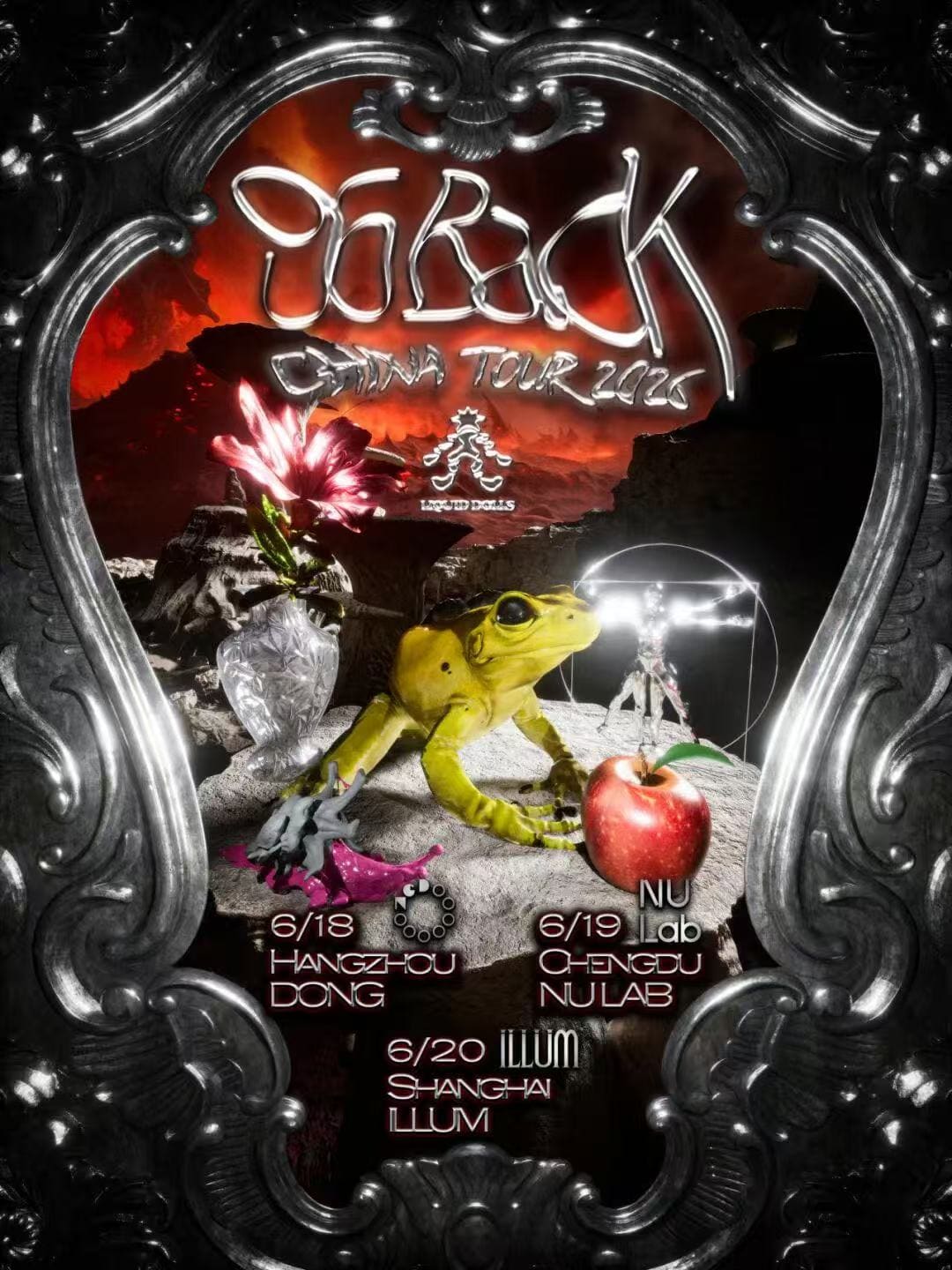 LIQUID DOLLS Pres. SOBACK event poster or Shanghai Rave Index preview