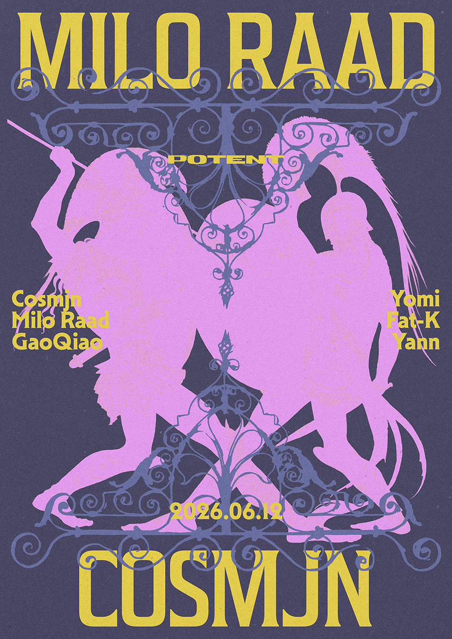 Milo Raad + Cosmjn event poster or Shanghai Rave Index preview